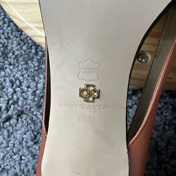 Ann Taylor Rian Pumps Womens 8.5 Genuine Leather Ankle Wrap Stiletto Heels - Picture 10 of 10